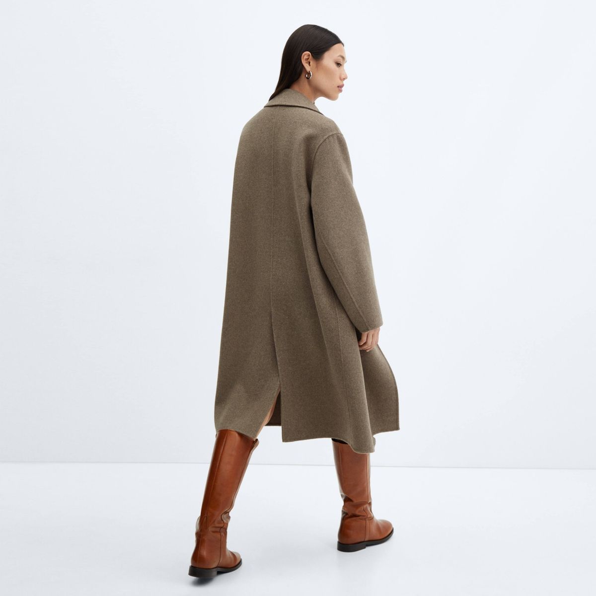 MANGO - Abrigo Lana Handmade Oversize Mujer Mango