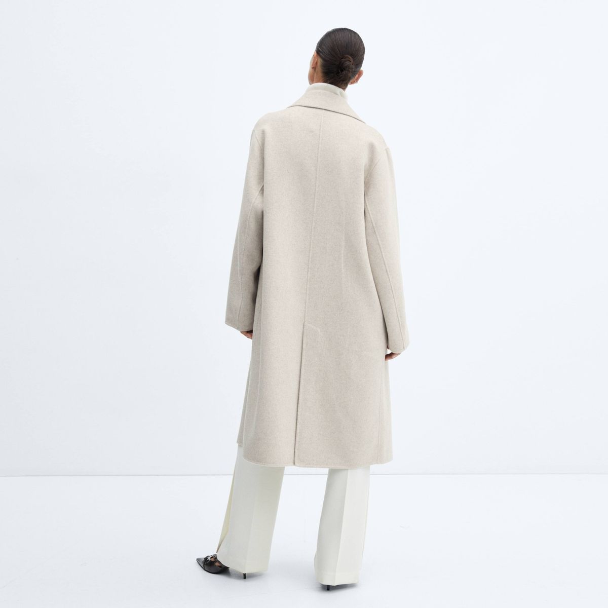 MANGO - Abrigo Lana Handmade Oversize Mujer Mango