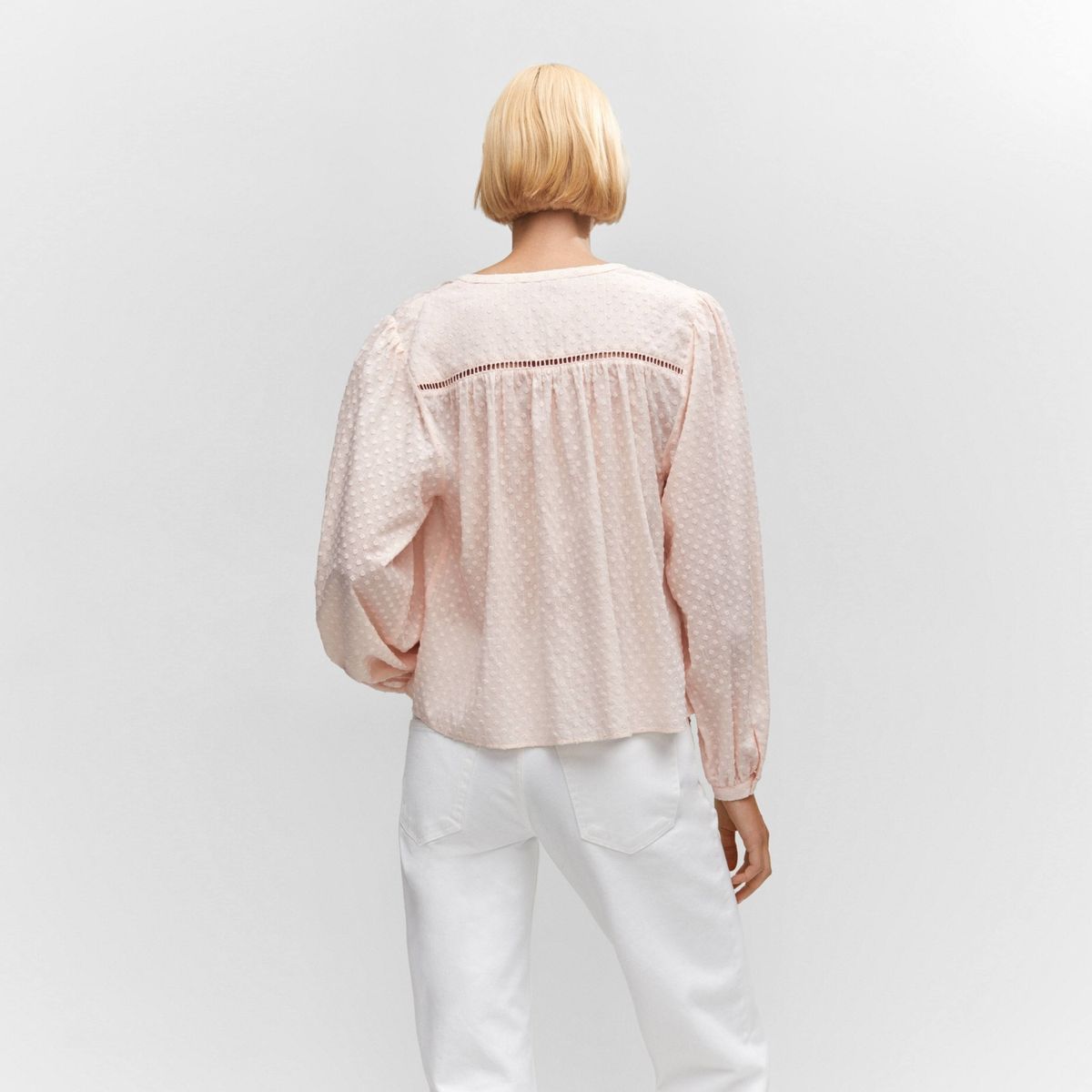 MANGO - Blusa Algodón Plumeti Mujer Mango