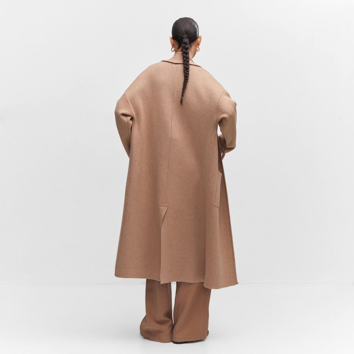 MANGO - Abrigo Oversize Punto Bolsillos Mujer Mango