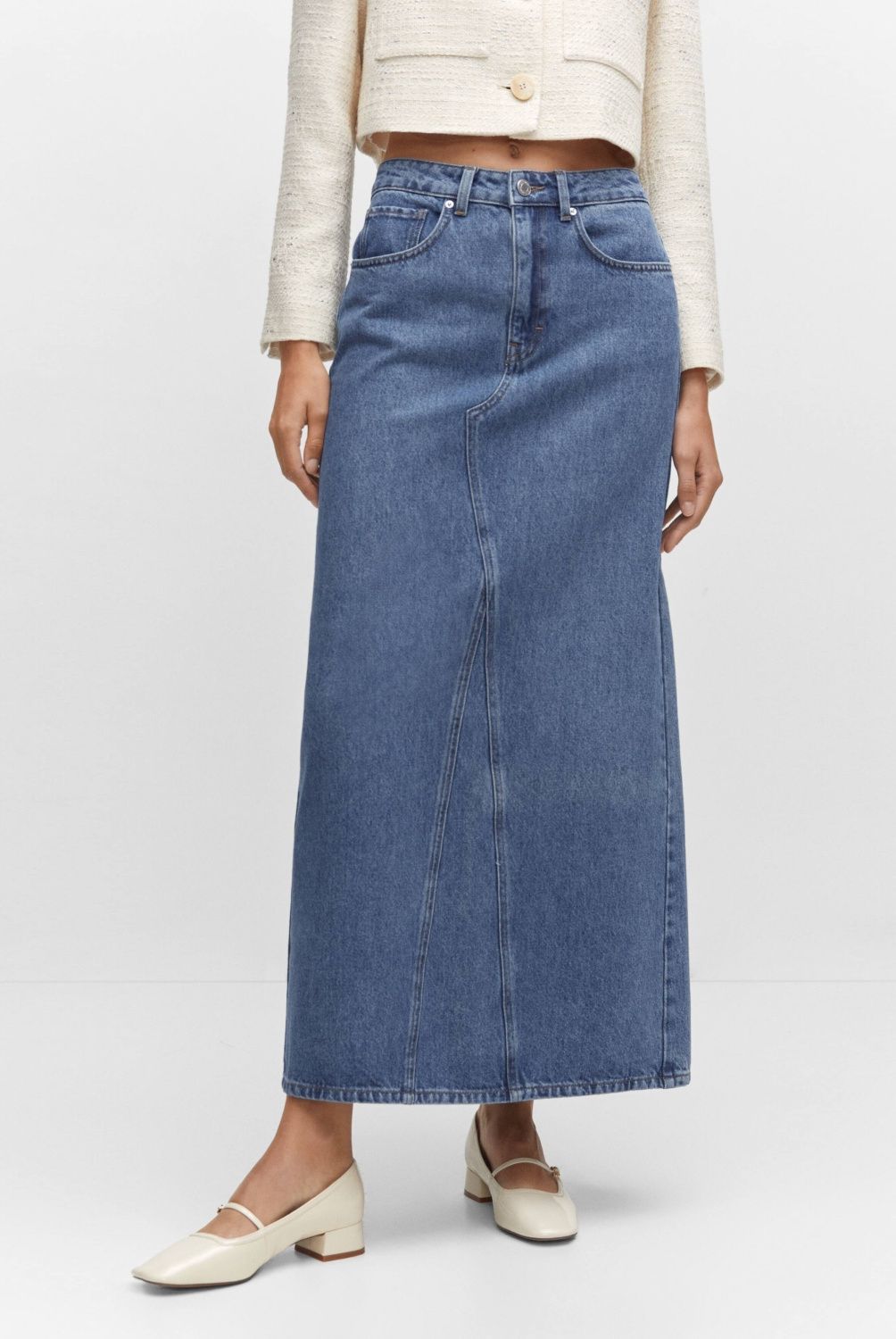 MANGO - Falda Larga Denim Mujer Mango