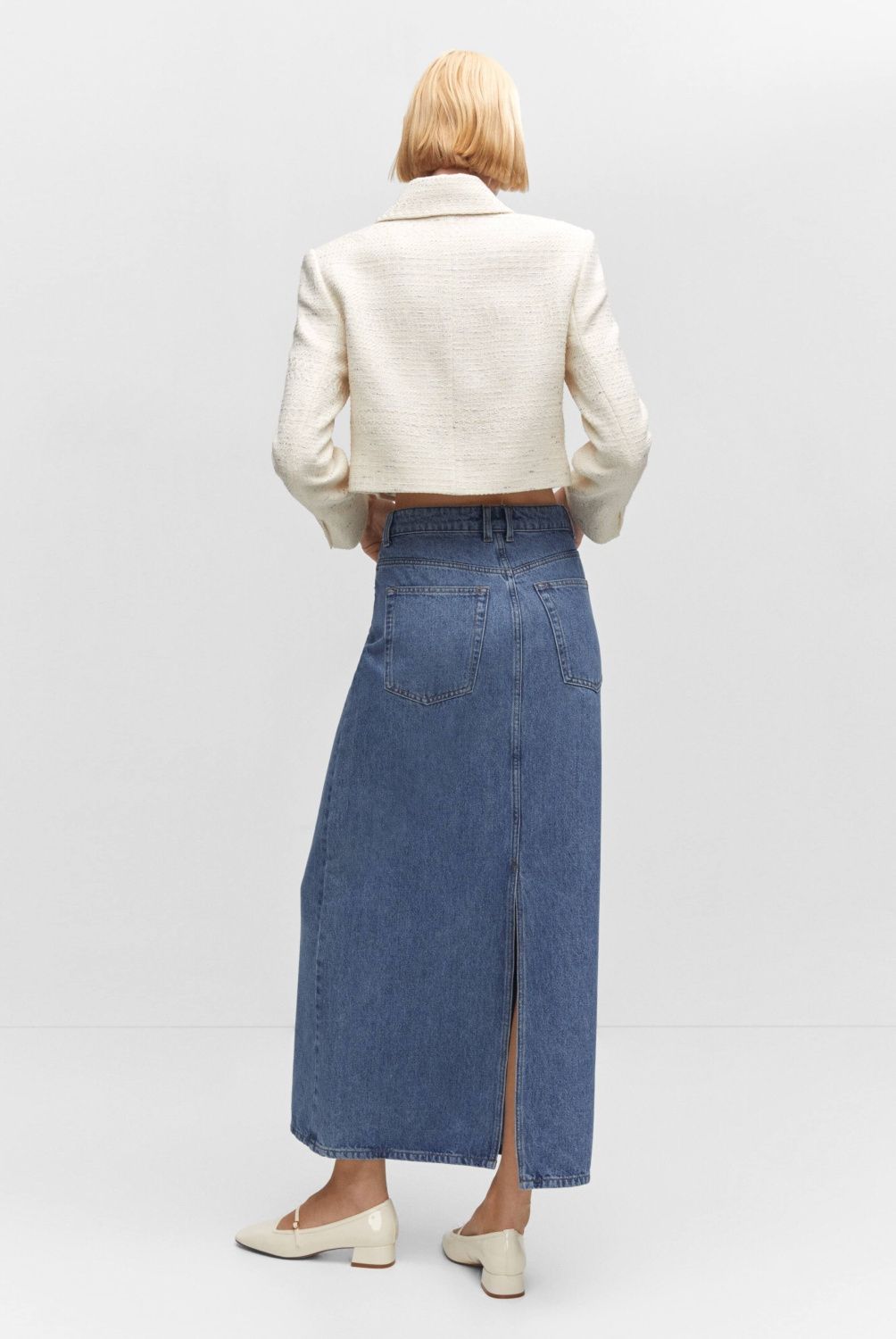 MANGO - Falda Larga Denim Mujer Mango