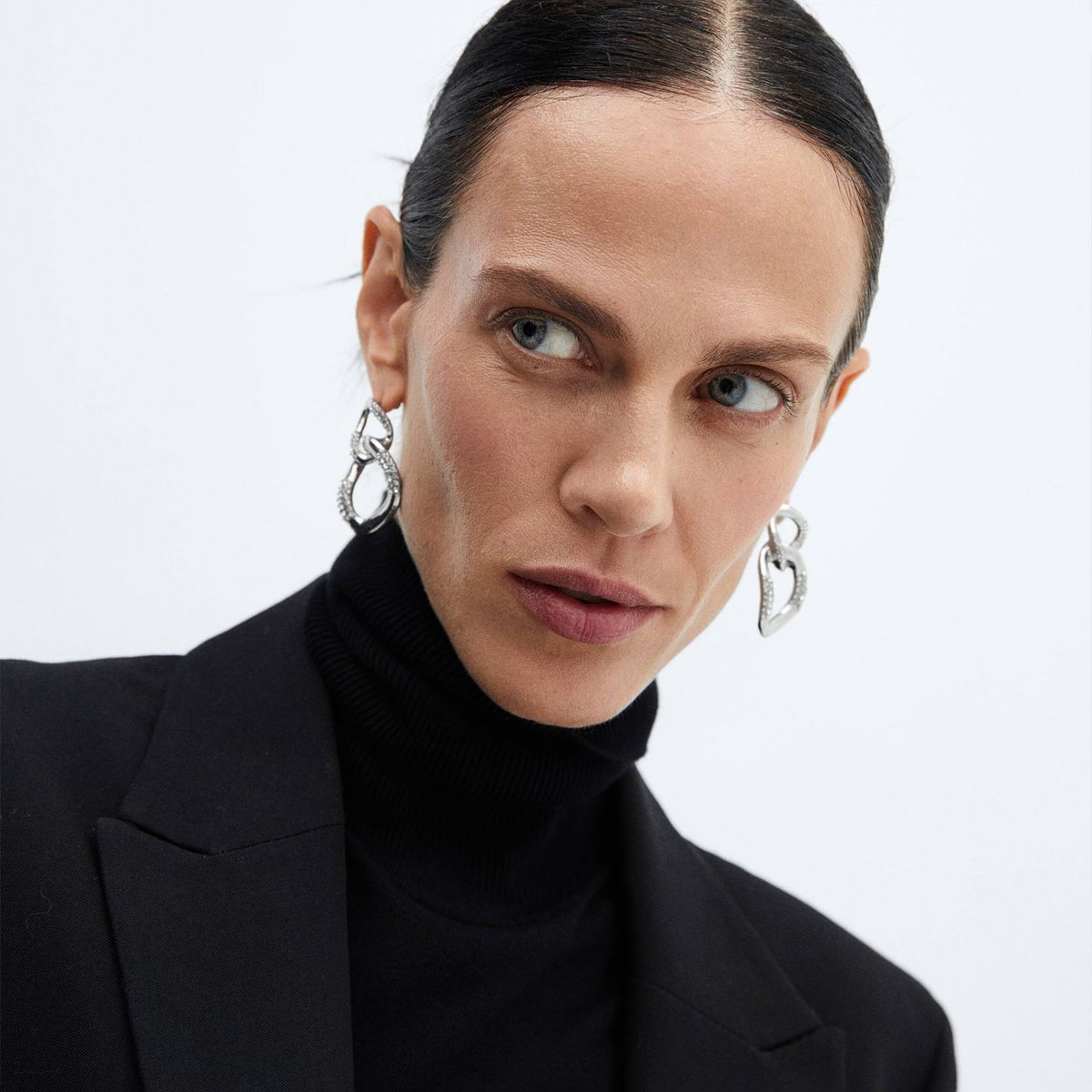 MANGO - Aros Asimétricos Cristales Mujer Mango