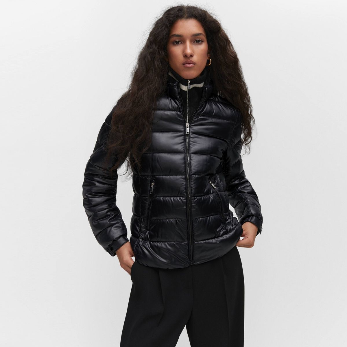 MANGO - Parka Acolchado Bolsillos Mujer Mango