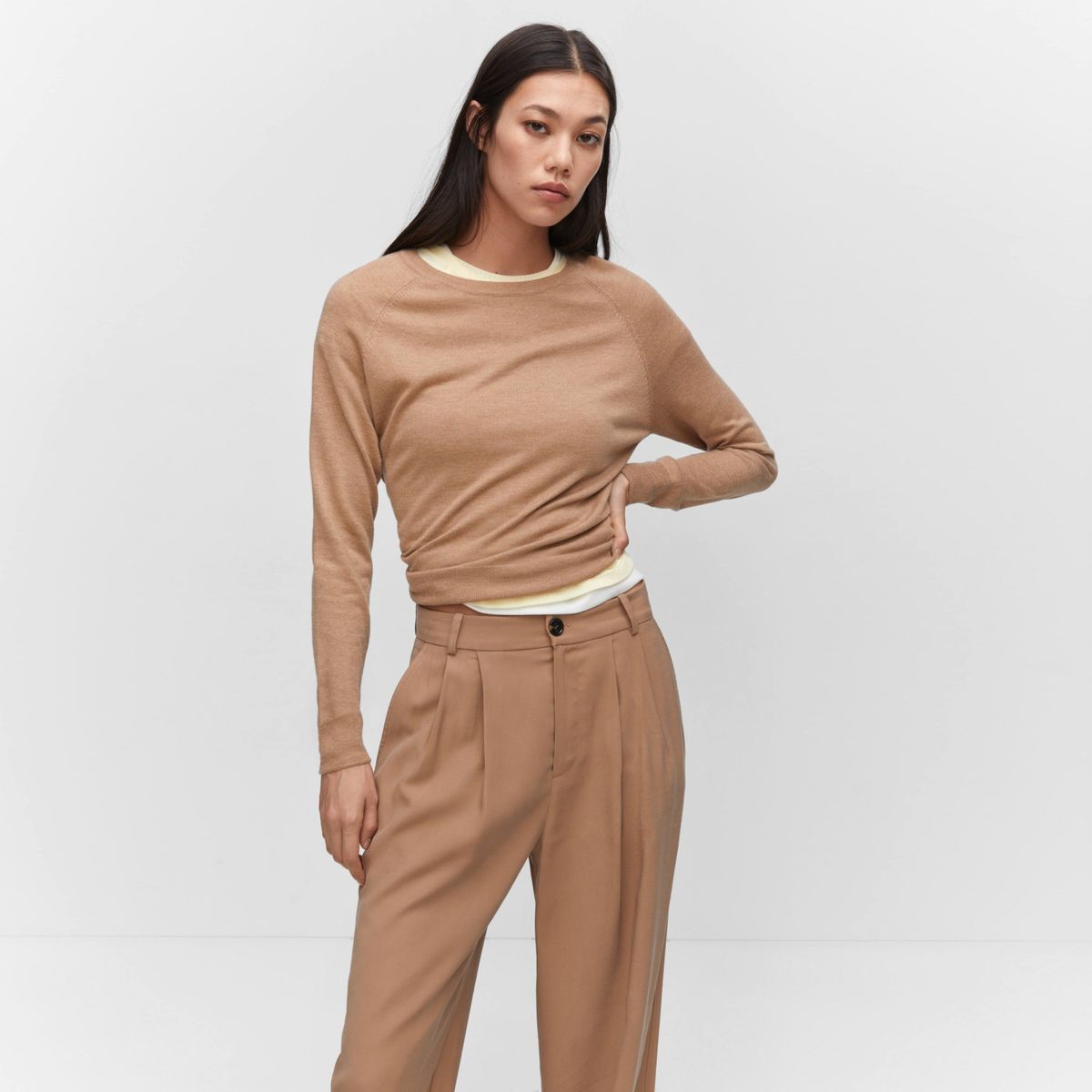 MANGO - Sweater Punto Fino Cuello Redondo Mujer Mango