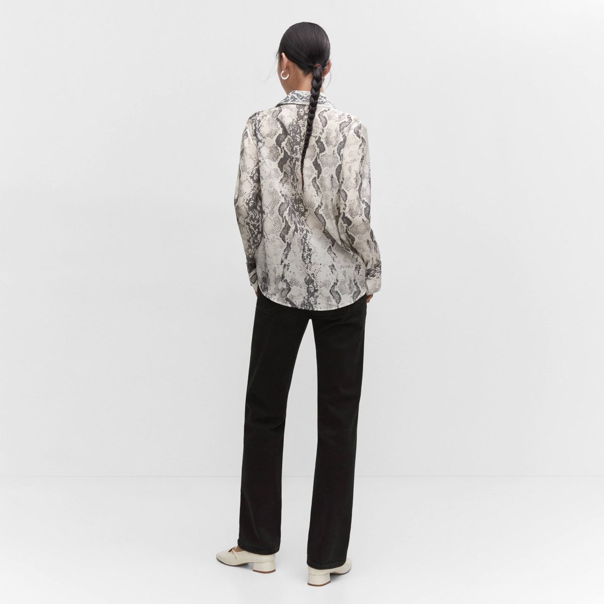 MANGO - Camisa Lyocell Estampado Serpiente Mujer Mango