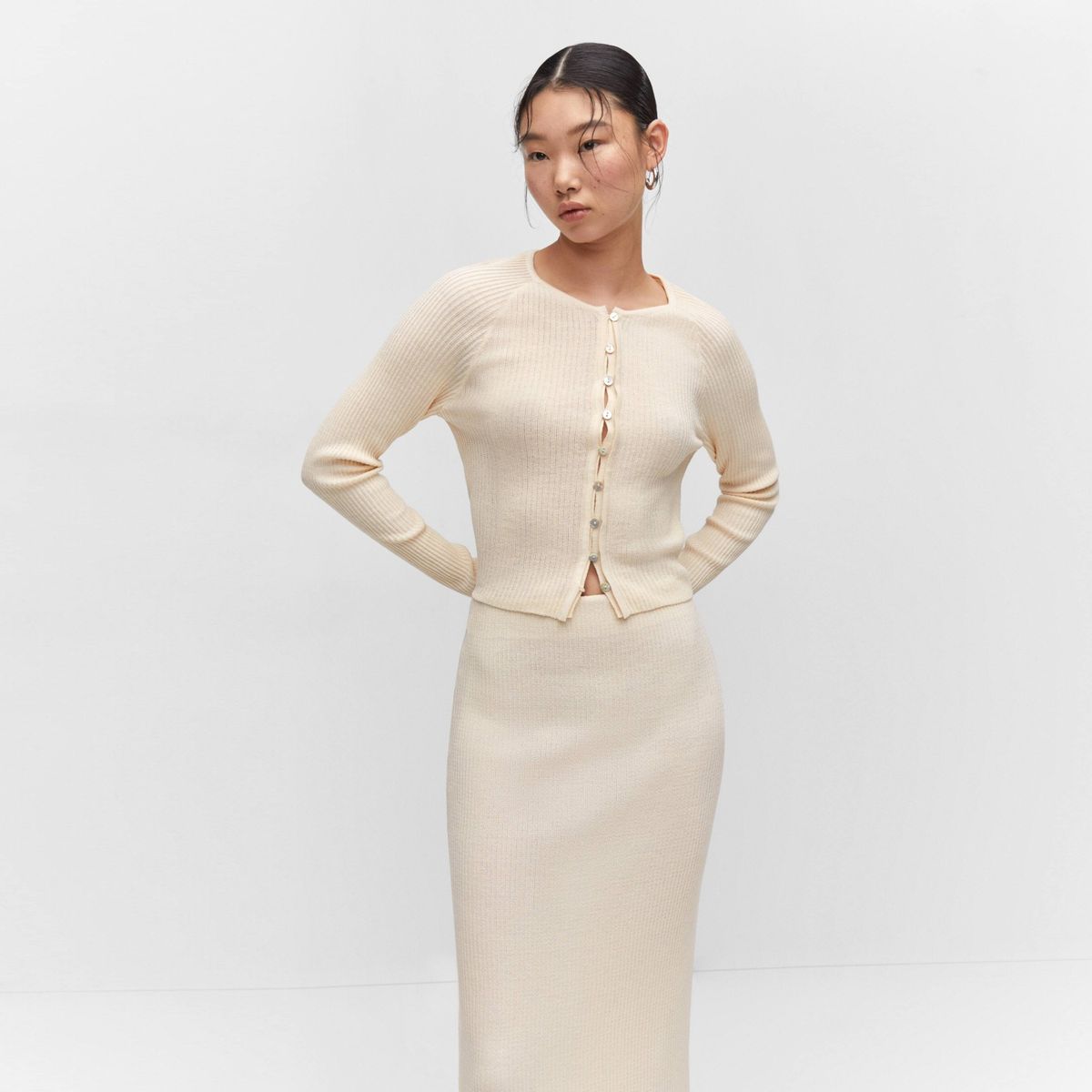 MANGO - Cárdigan Punto Botones Mujer Mango