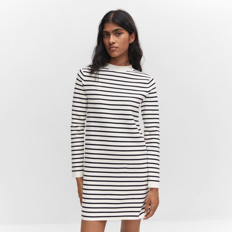 MANGO - Vestido Punto Rayas Mujer Mango
