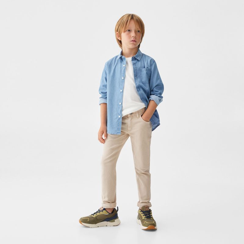 MANGO KIDS - Camisa Regular-Fit Denim Niño Mango Kids