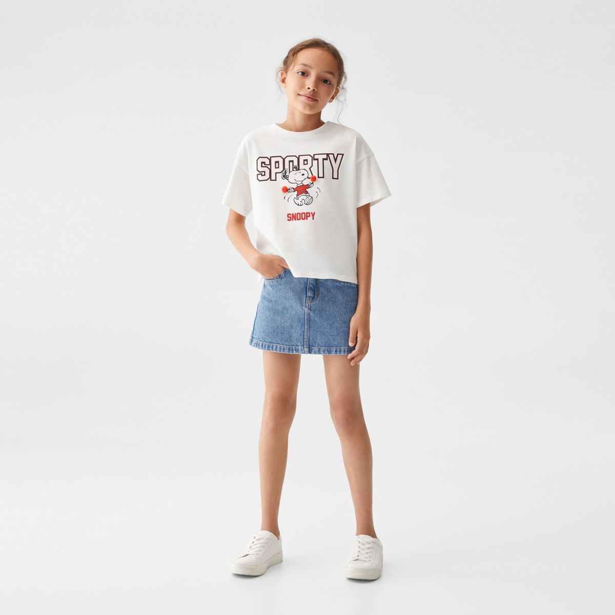 MANGO KIDS - Polera Estampada Snoopy Niña Mango Kids