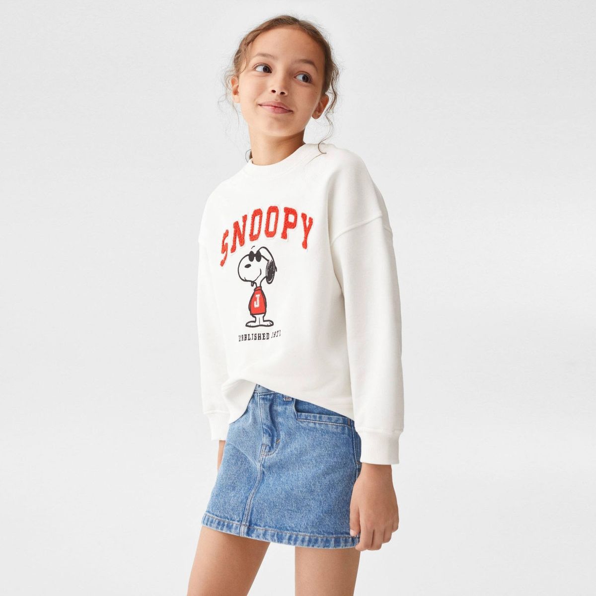 MANGO KIDS - Polerón  Snoopy Algodón Niña Mango Kids