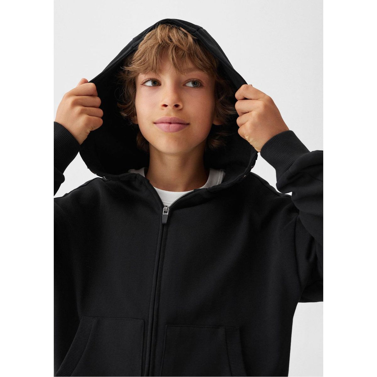 MANGO KIDS - Polerón  Capucha Cremallera Niño Mango Kids