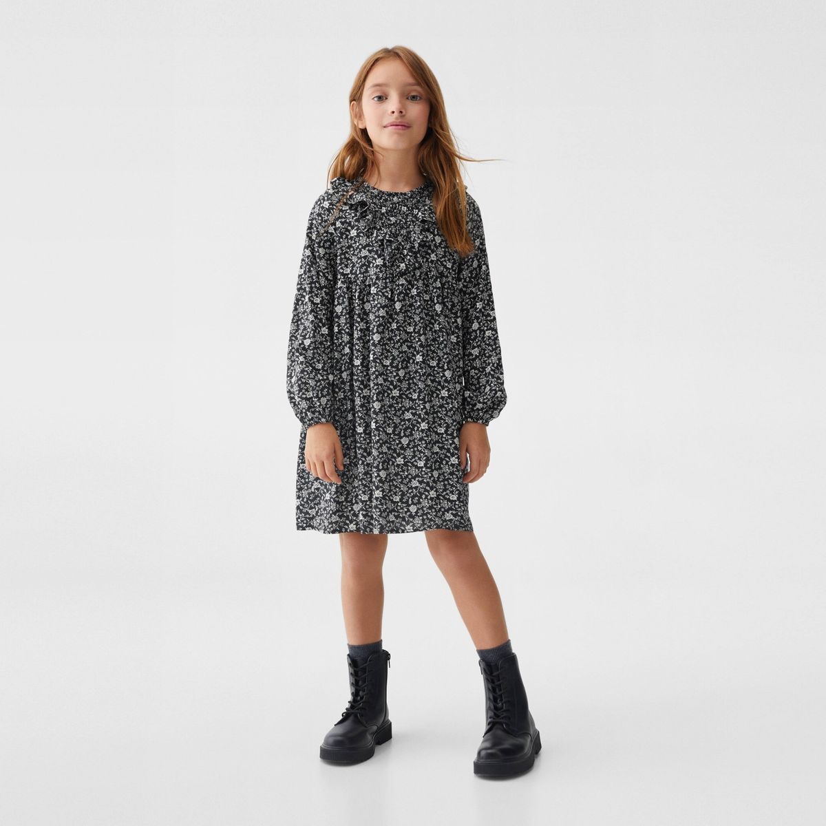 MANGO KIDS - Vestido Estampado Volantes Niña Mango Kids