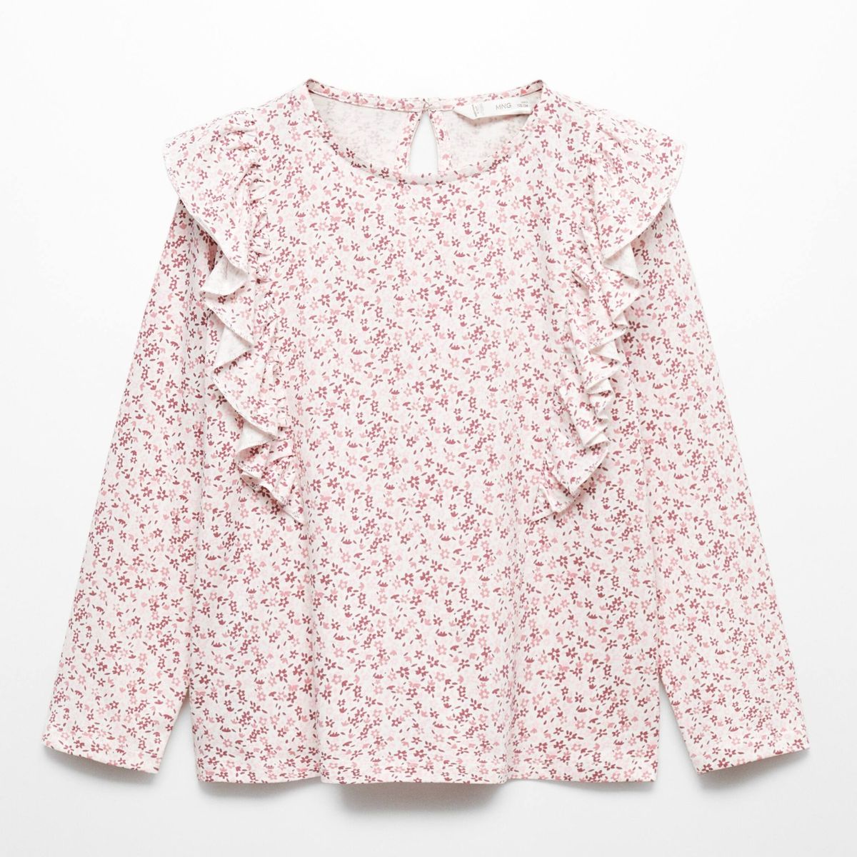 MANGO KIDS - Polera Manga Larga Flores Niña Mango Kids