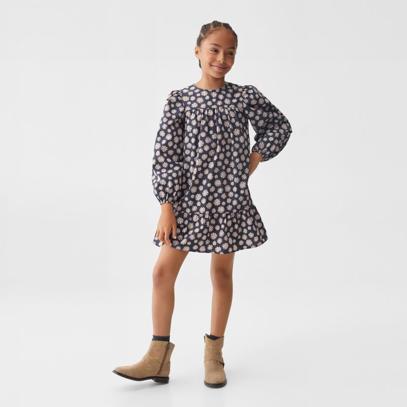 MANGO KIDS - Vestido Algodón Flores Niña Mango Kids