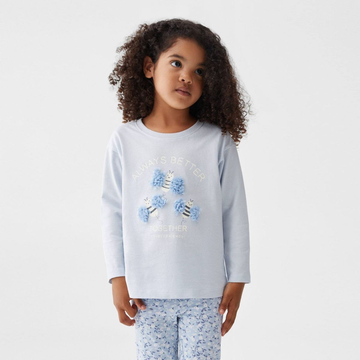 MANGO KIDS - Polera Manga Larga Relieve Bebé Niña Mango Kids