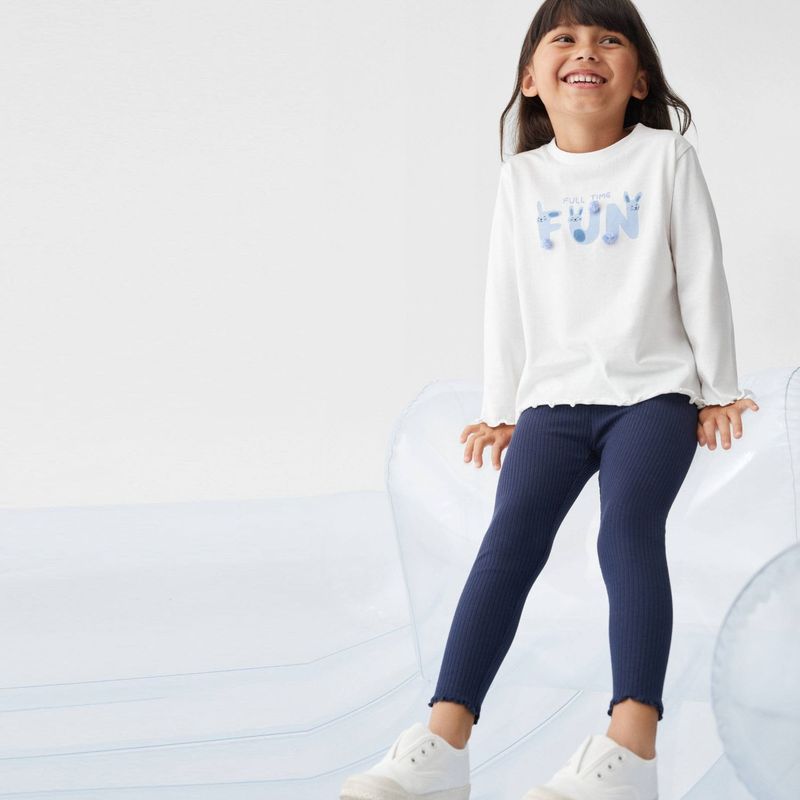 MANGO KIDS - Leggings Canalé Algodón Bebé Niña Mango Kids
