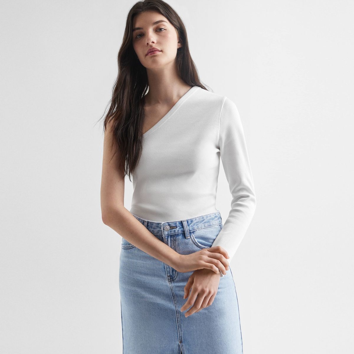 MANGO TEEN - Polera Algodón Asimétrica Niña Mango Teen