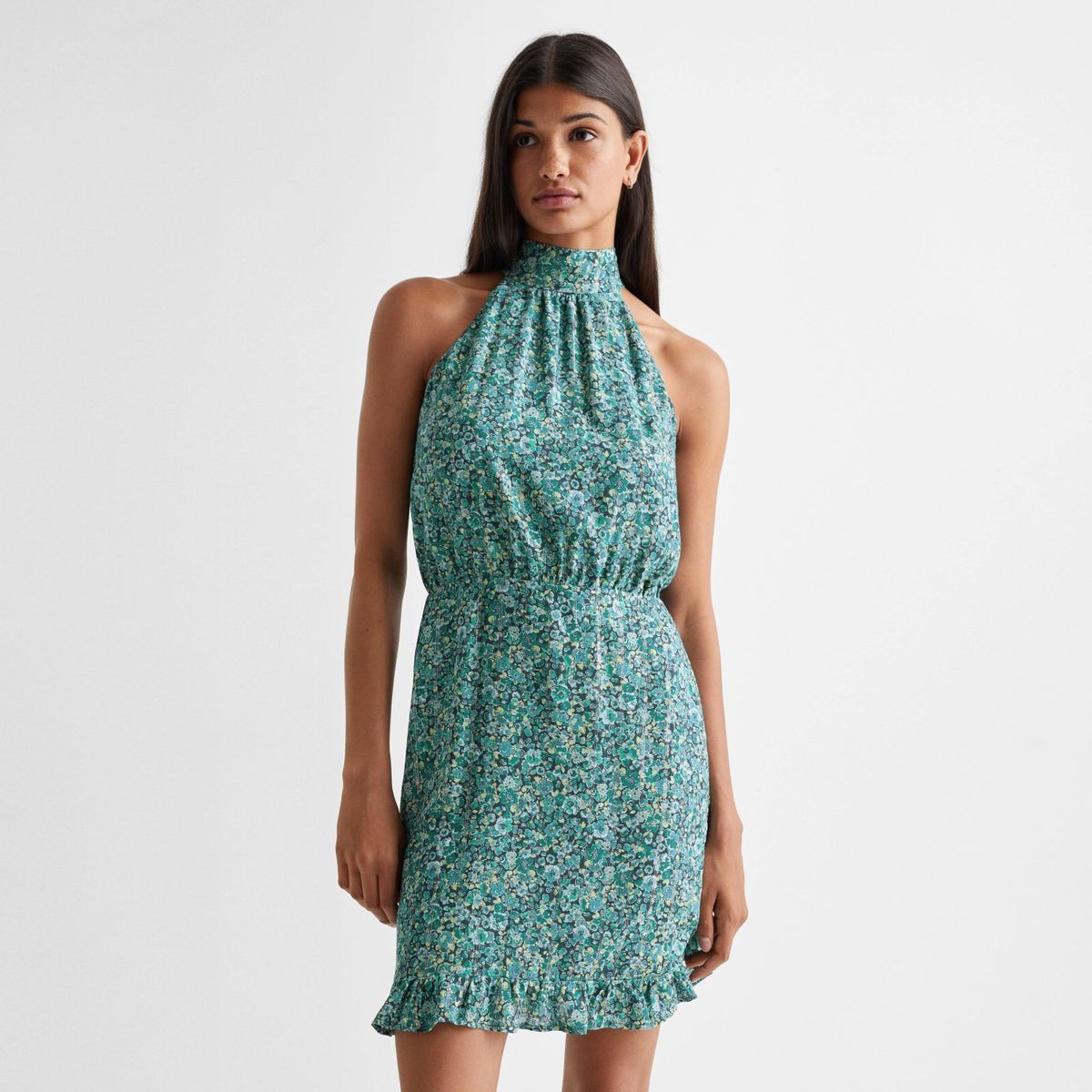 MANGO TEEN - Vestido Halter Estampado Mujer Mango Teen