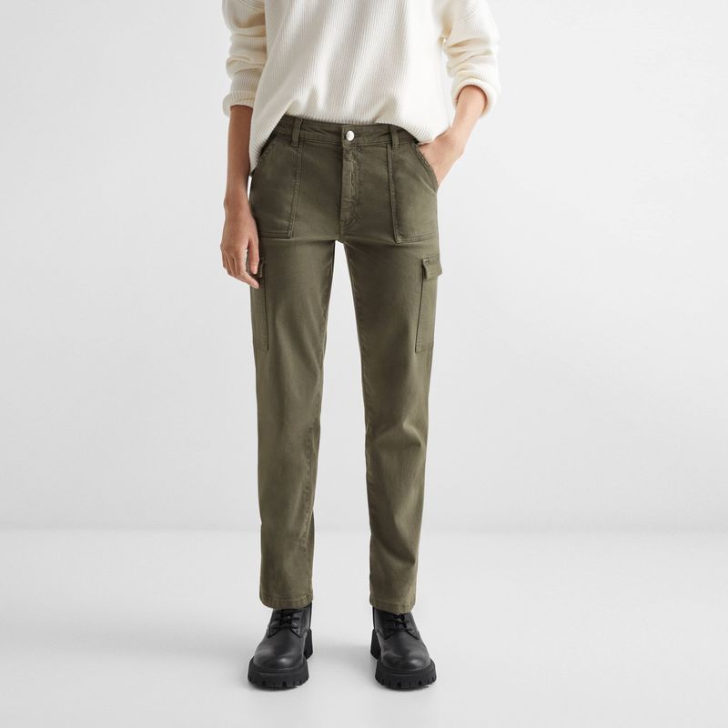MANGO TEEN - Jeans Cargo Bolsillos Mujer Mango Teen