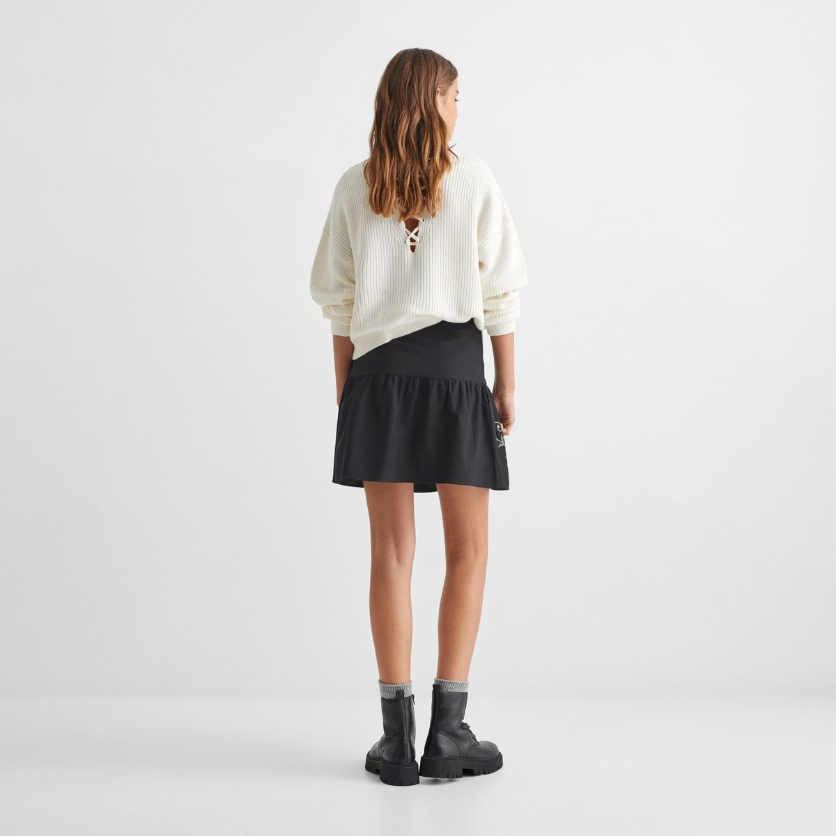 MANGO TEEN - Falda Algodón Bordados Niña Mango Teen