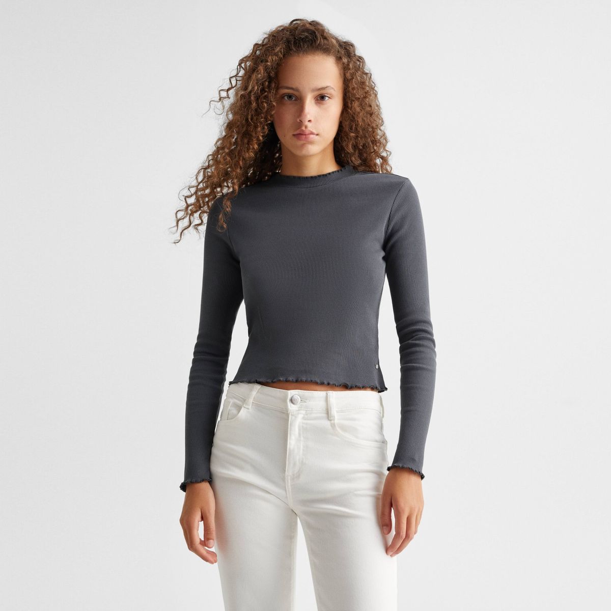 MANGO TEEN - Polera Algodón Manga Larga Niña Mango Teen