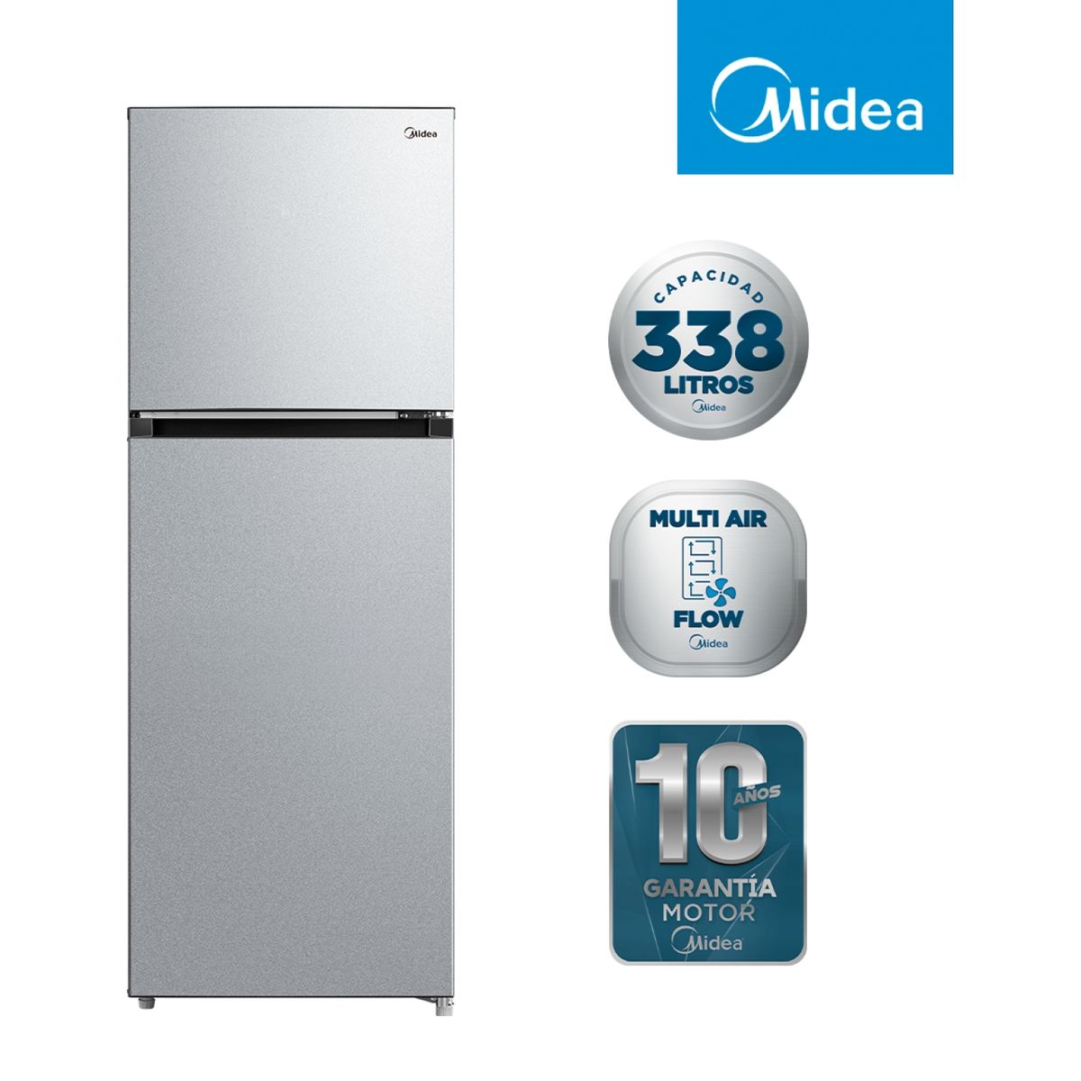 MIDEA - Refrigerador Top Mount TMF 338 Litros No Frost MDRT489MTE50 Midea