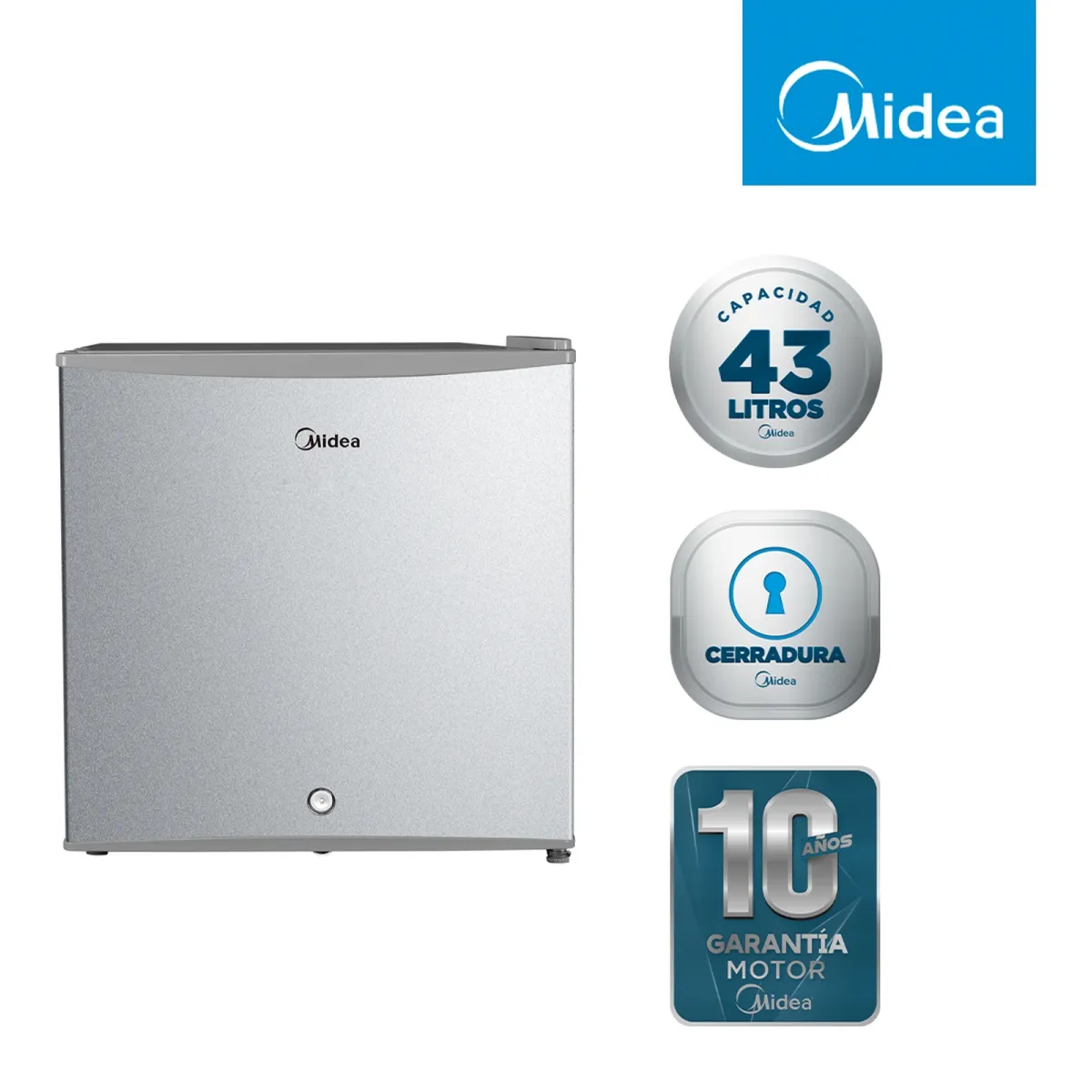 MIDEA - Frigobar 43 Litros Plateado MDRD86FGE50 Midea