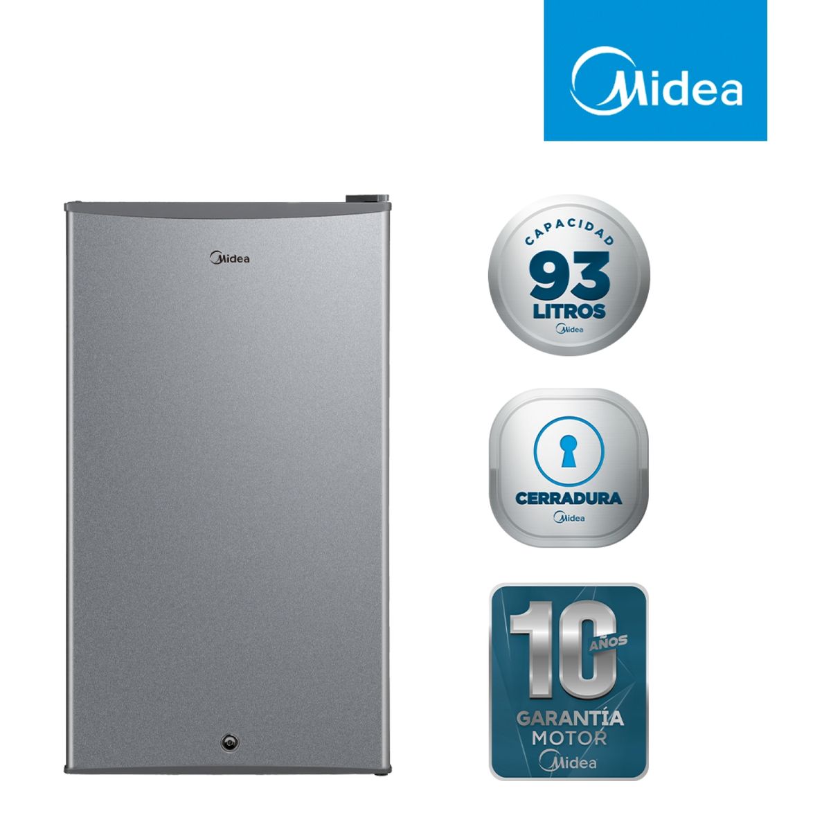 MIDEA - Frigobar 93 Litros Plateado MDRD142FGE50 Midea