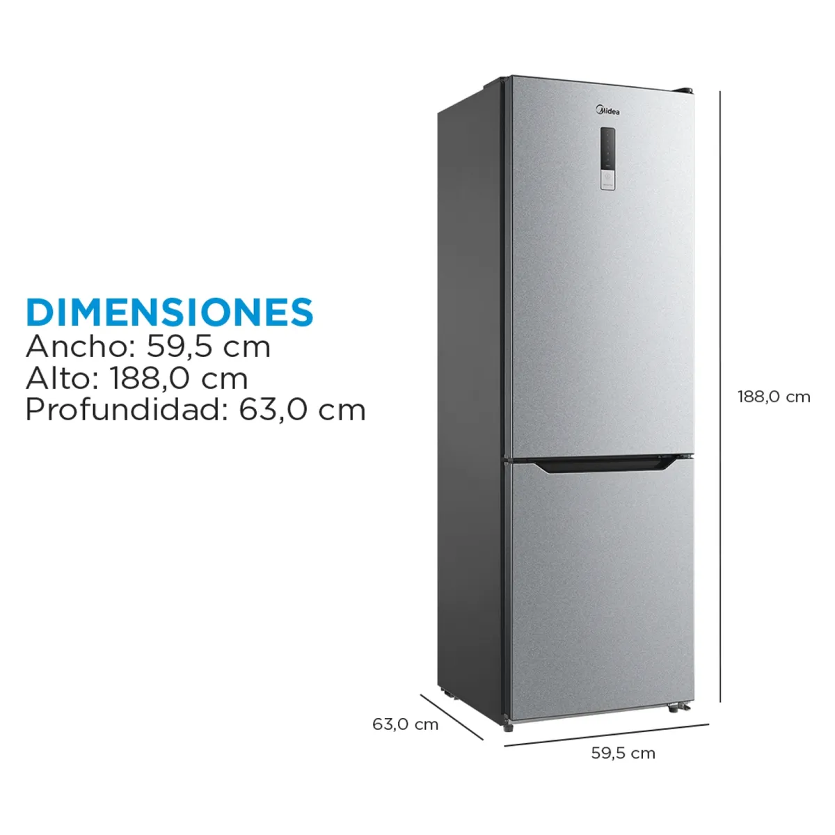MIDEA - Refrigerador Bottom Freezer 310 Litros No Frost MDRB424FGE50 Midea
