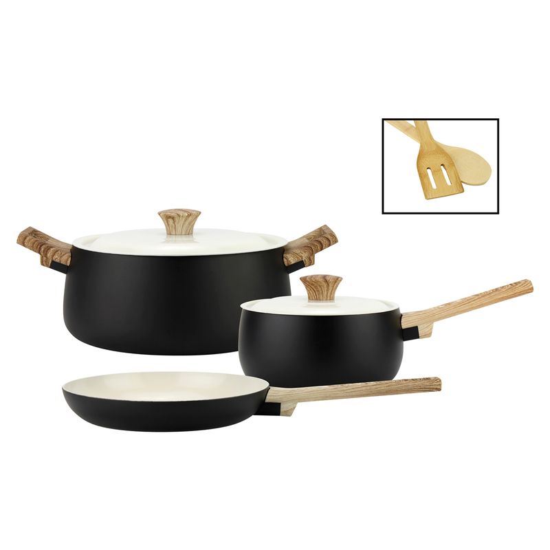FANTUZZI - Batería de Cocina 7 Piezas  Aluminio Biella Fantuzzi