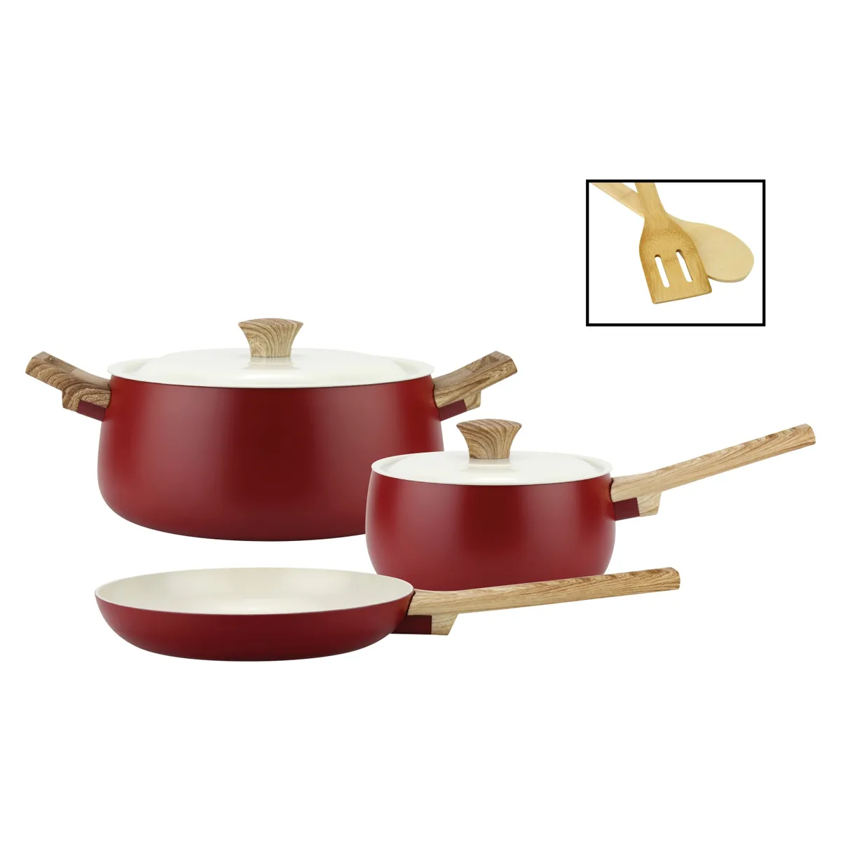 FANTUZZI - Batería de Cocina 7 Piezas  Aluminio Biella Fantuzzi