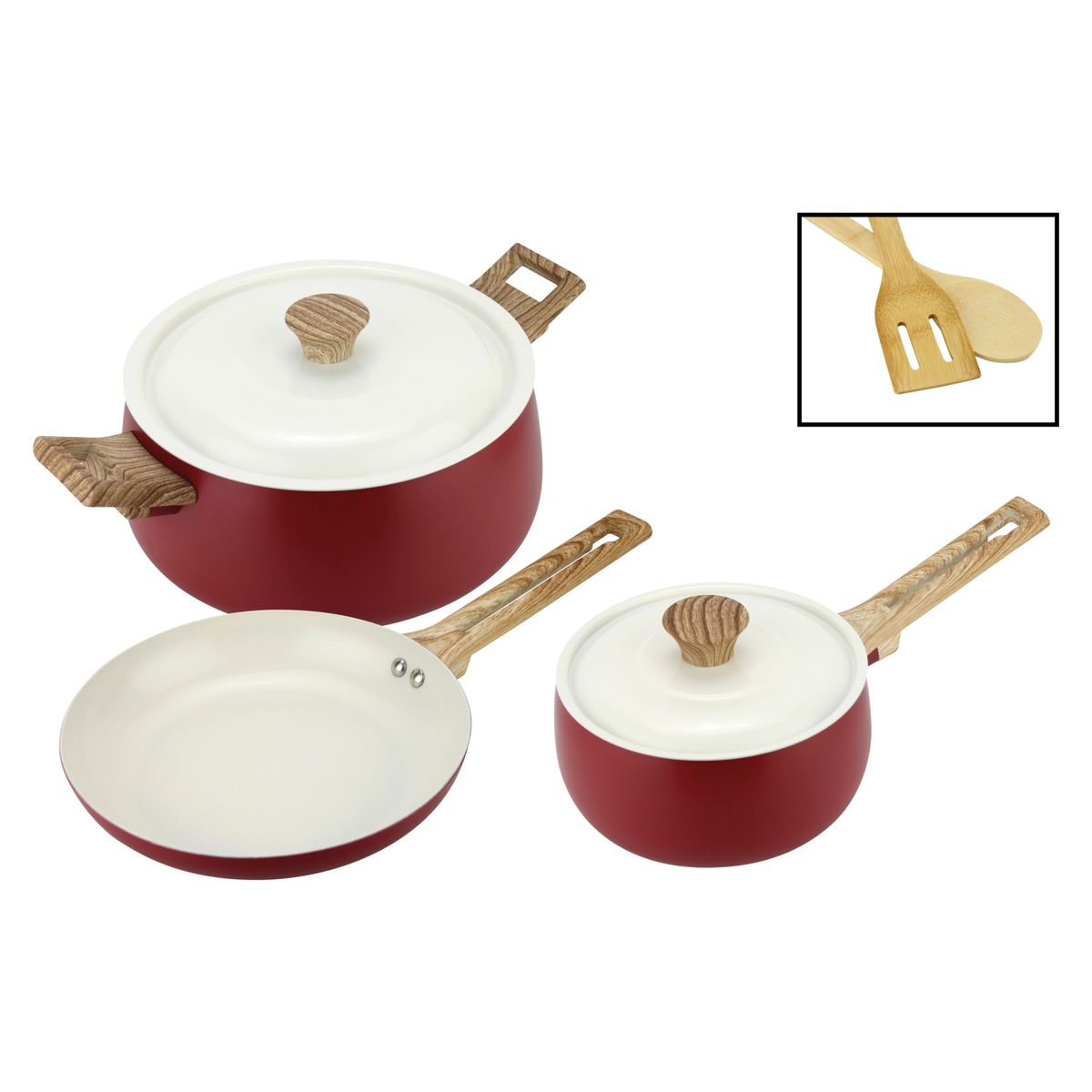 FANTUZZI - Batería de Cocina 7 Piezas  Aluminio Biella Fantuzzi