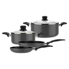 FANTUZZI - Batería de Cocina 6 Piezas Aluminio Gourmet