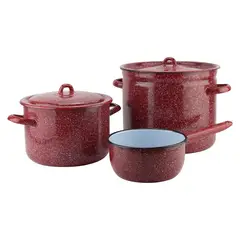 FANTUZZI - Batería de Cocina 5 Piezas Acero Carbónico Fundo