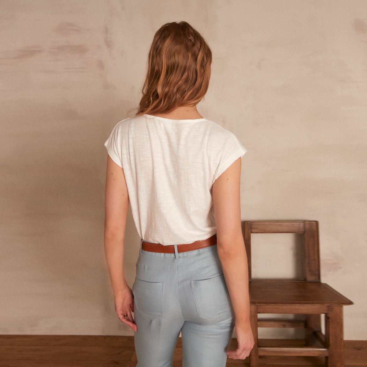 MAISON 123 - Polera Manga Corta Algodón Mujer 123