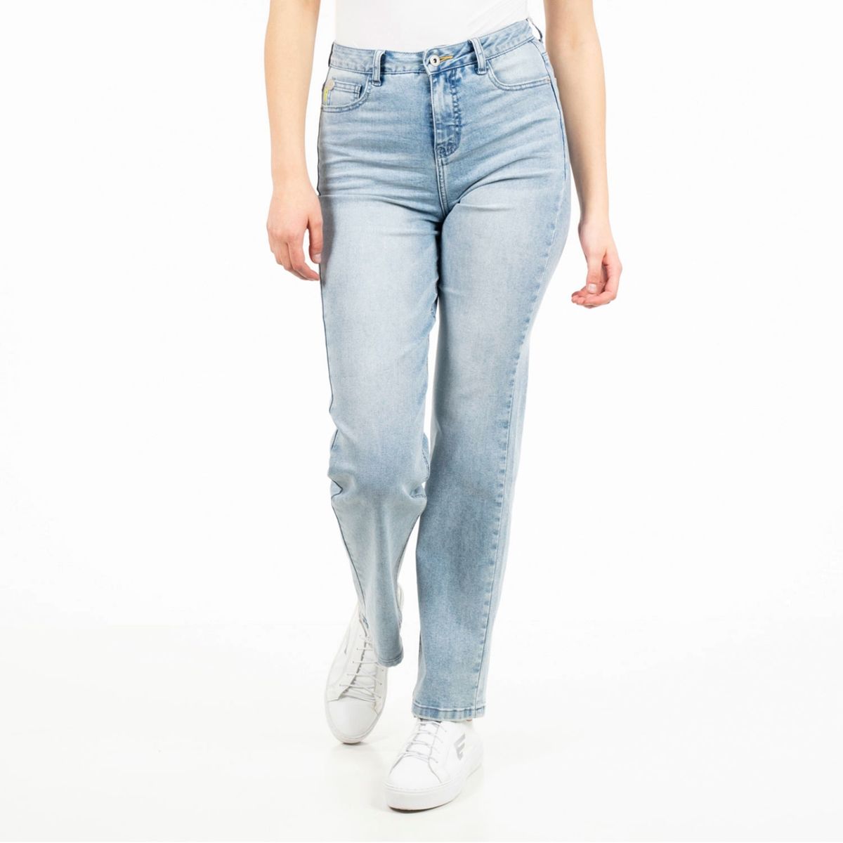 ELLUS - Jeans Straight Tiro Alto Mujer Ellus