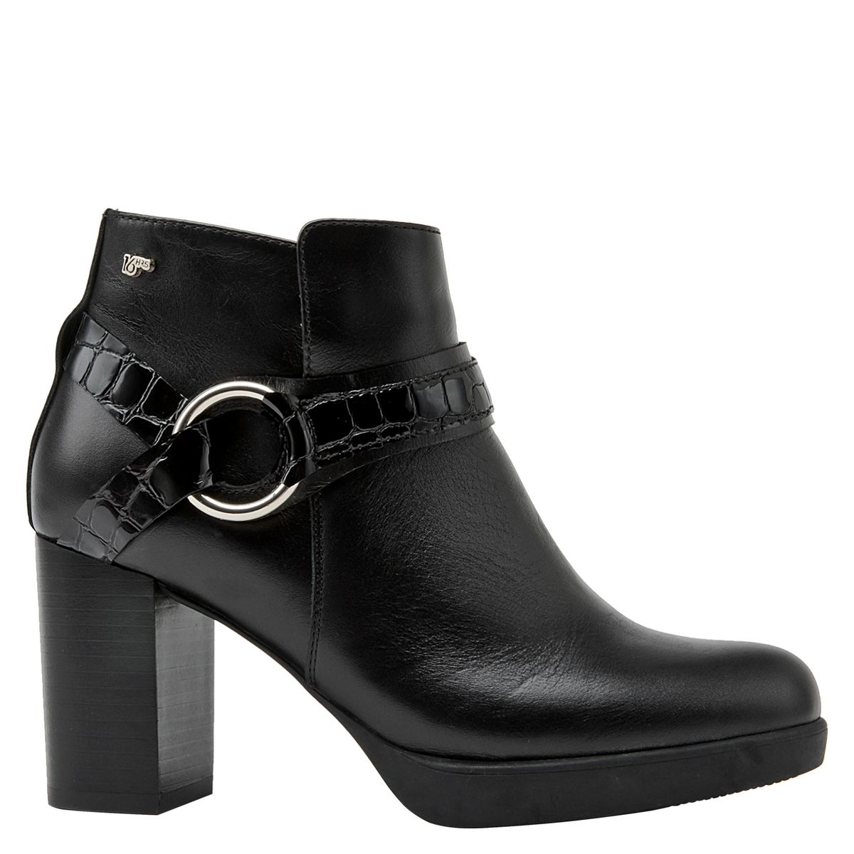 16 HRS - Botín Mujer Cuero Negro 16 Hrs