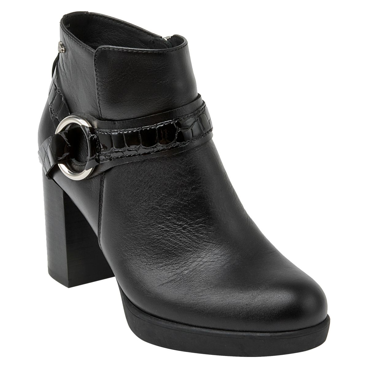 16 HRS - Botín Mujer Cuero Negro 16 Hrs