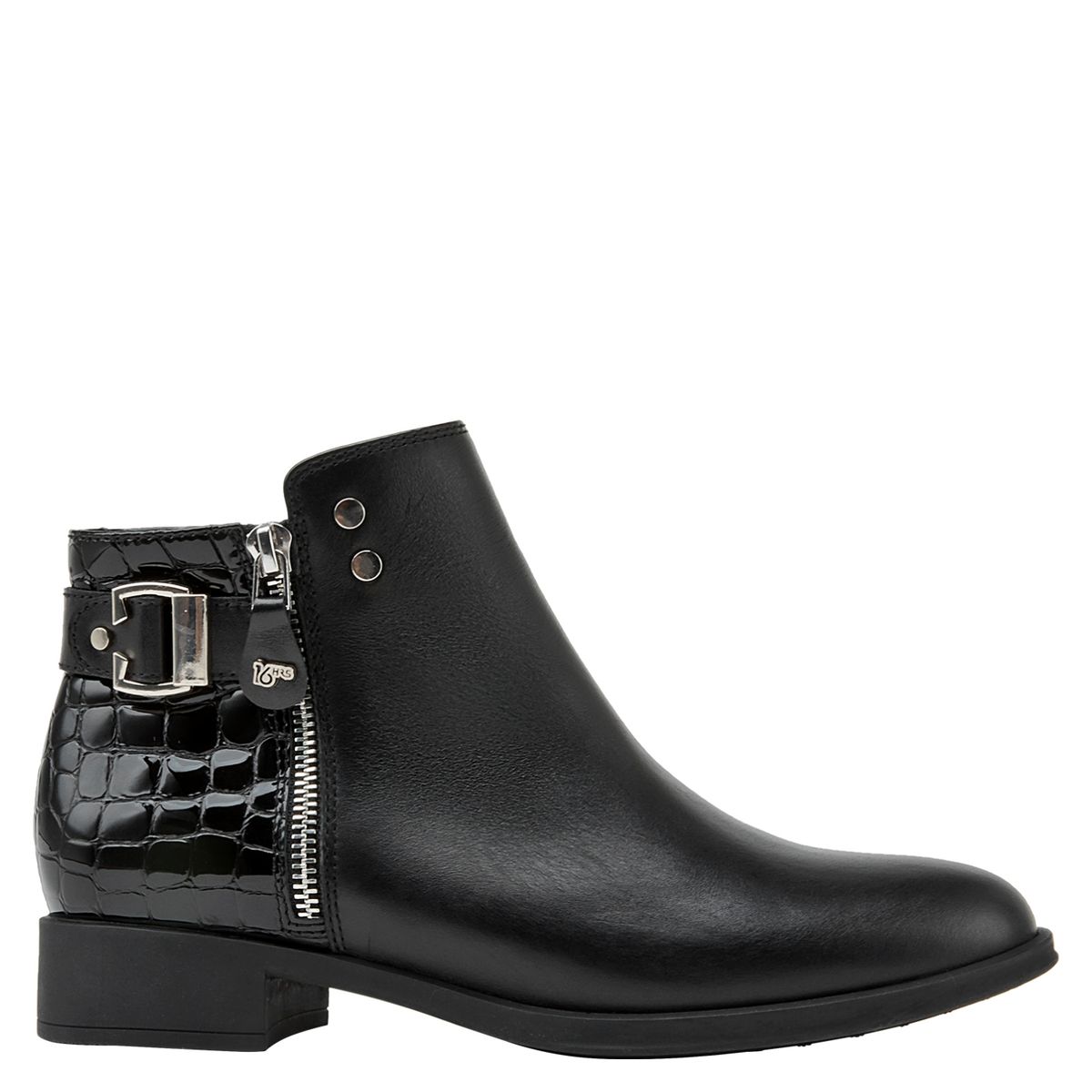 16 HRS - Botín Mujer Cuero Negro 16 Hrs