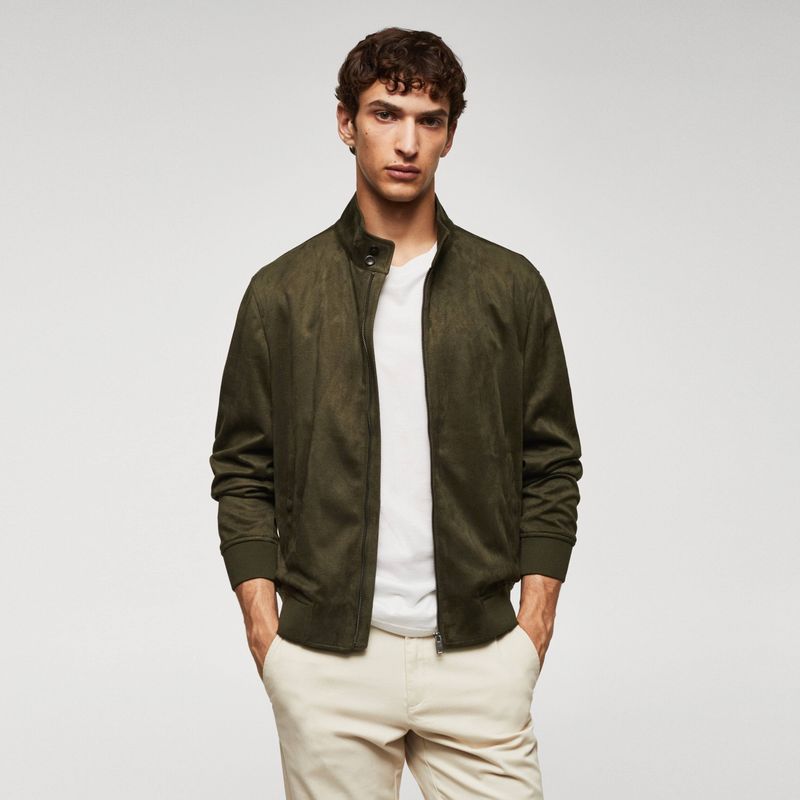 MANGO MAN - Chaqueta Bomber Efecto Ante Hombre Mango Man