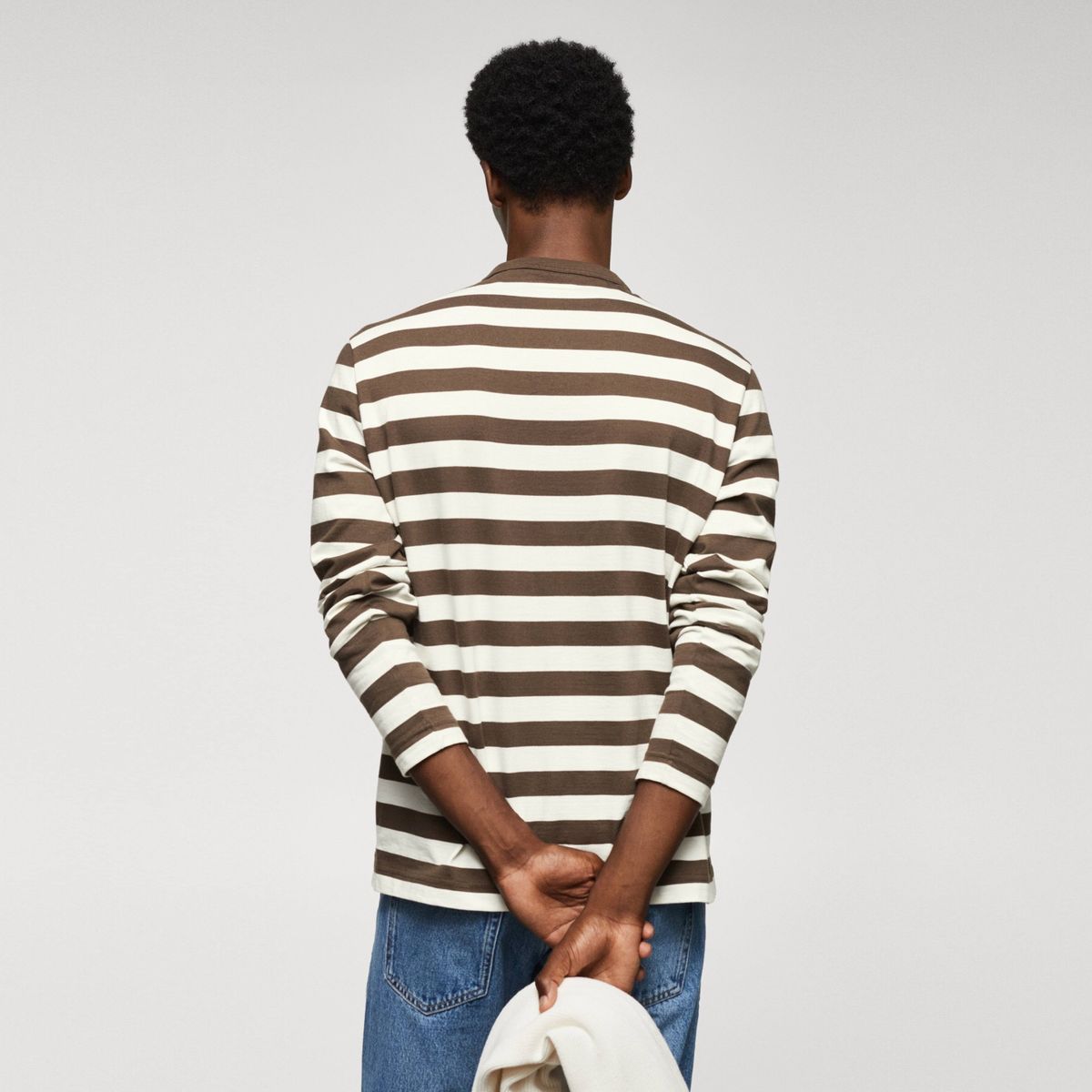 MANGO MAN - Polera Manga Larga Rayas Hombre Mango Man