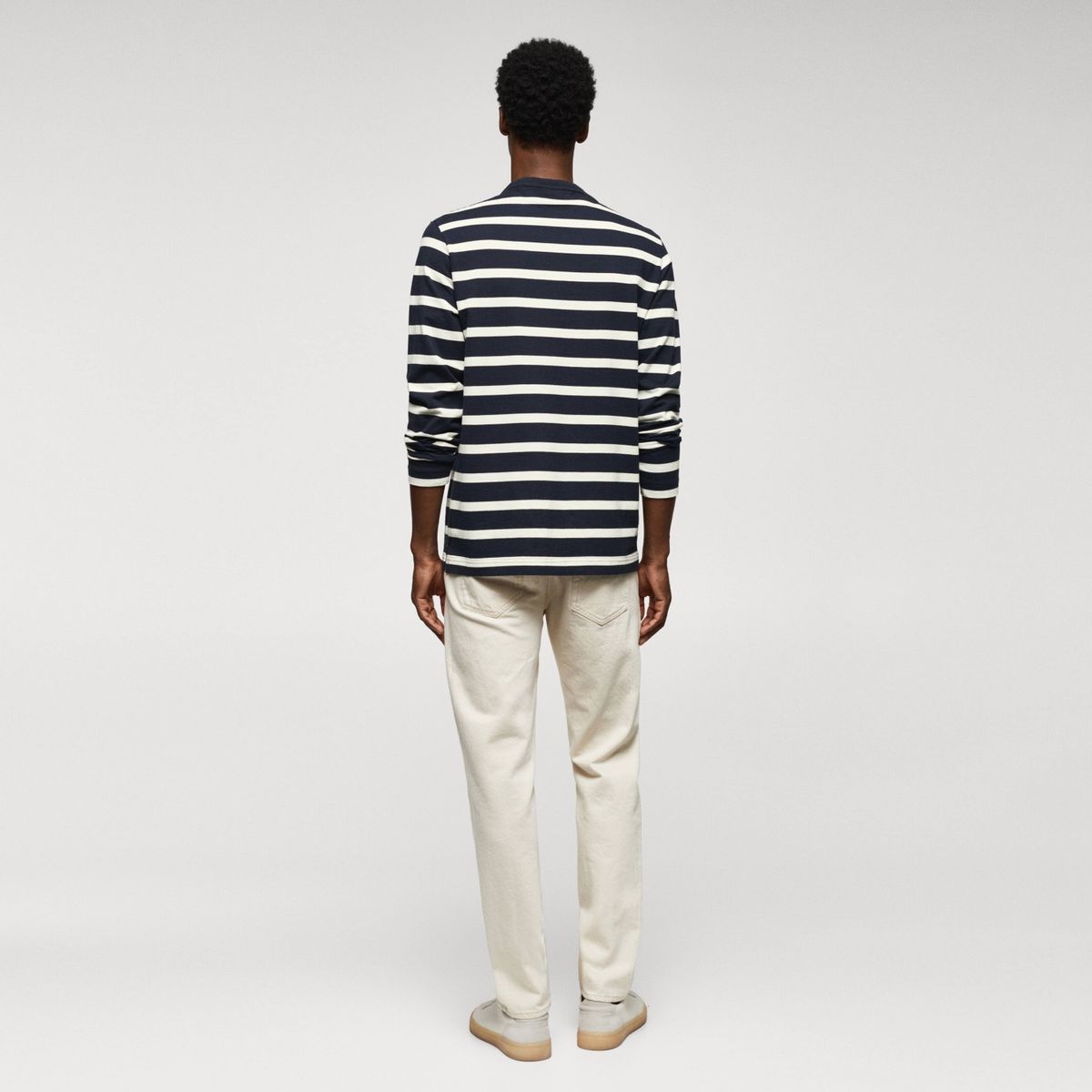 MANGO MAN - Polera Manga Larga Rayas Hombre Mango Man