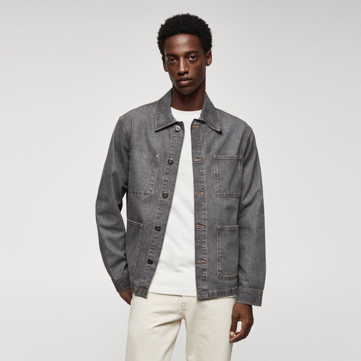 MANGO MAN - Sobrecamisa Tejana Algodón Bolsillos Hombre Mango Man