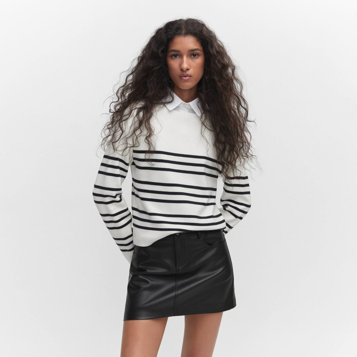 MANGO - Sweater Punto Fino Cuello Barco Mujer Mango