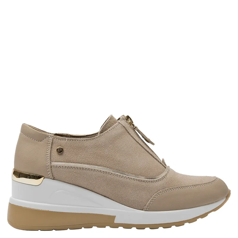 BRUNO ROSSI - Zapatilla Urbana Mujer Cuero Beige Bruno Rossi