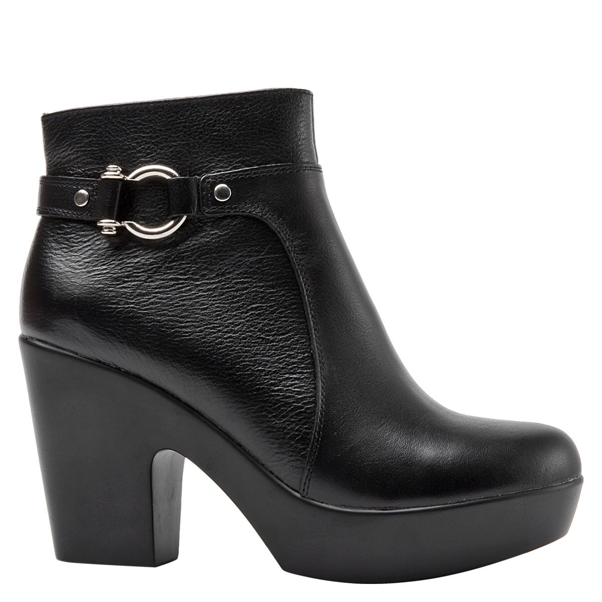 BRUNO ROSSI - Botín Mujer Cuero Negro Bruno Rossi