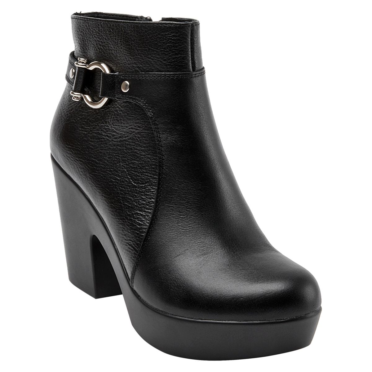 BRUNO ROSSI - Botín Mujer Cuero Negro Bruno Rossi