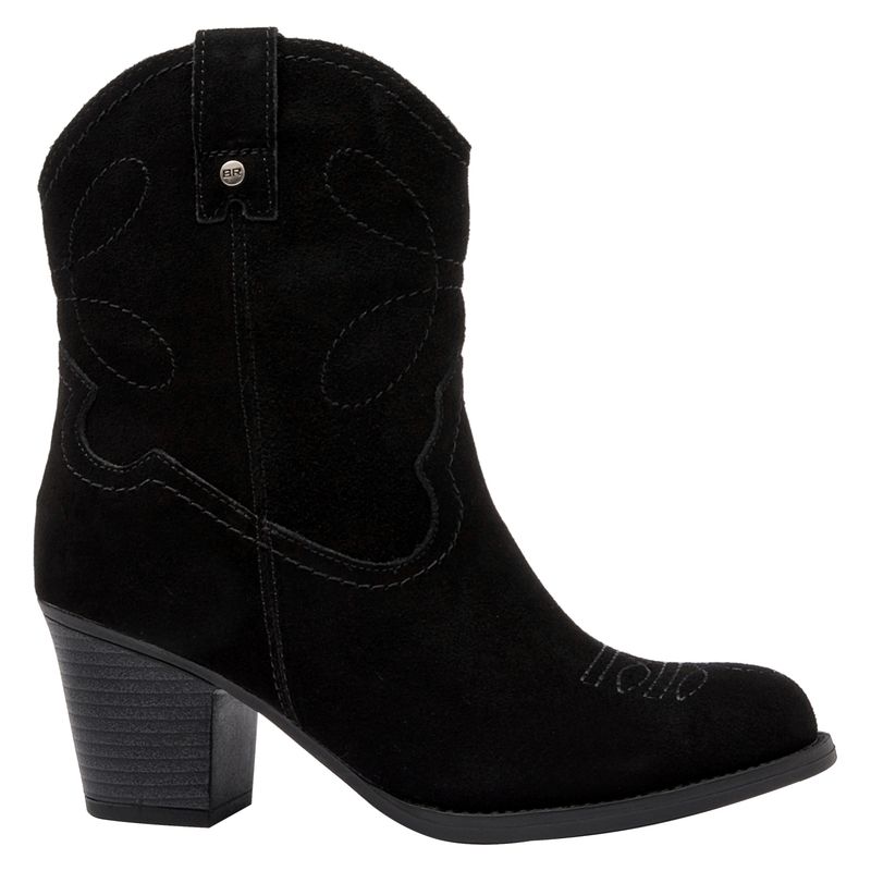 BRUNO ROSSI - Bota Vaquera Mujer Cuero Negro Bruno Rossi
