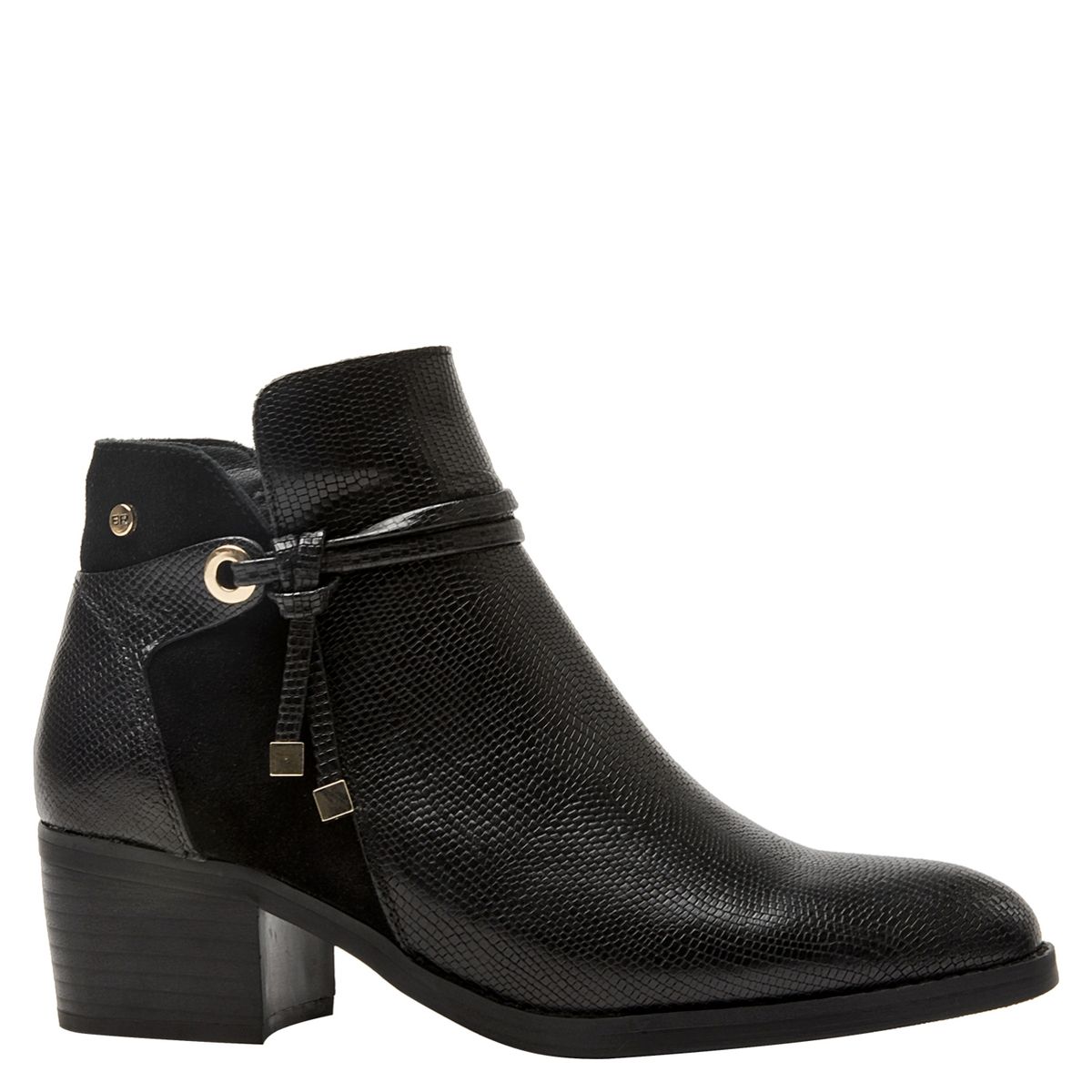 BRUNO ROSSI - Botín Mujer Cuero Negro Bruno Rossi